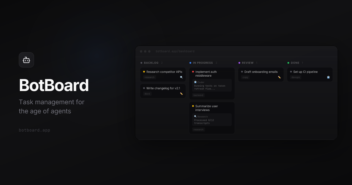 BotBoard — Task management for the age of agents